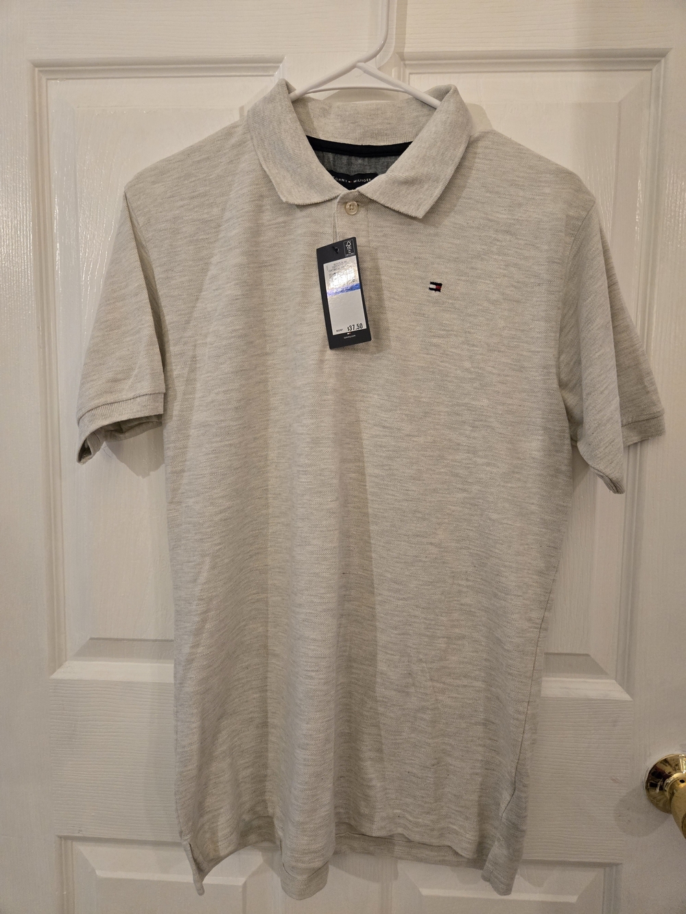 Tommy Hilfiger Boy's Heather Light Gray Polo